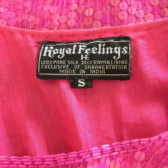 Royal Feeling Pink Sequin Evening Top, Vintage - Picture 3 of 4